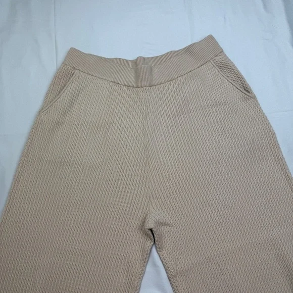 Cable knit Cream Color Wide-Leg pull on Pants - Picture 10 of 12